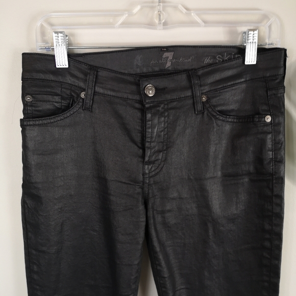 7FAM faux leather coated skinny jeggings - Picture 7 of 11